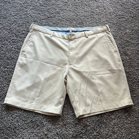 Peter Millar Salem Performance Shorts High Drape Perf Stone Golf Mens 40 9” - Picture 1 of 8